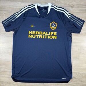 LA Galaxy Adidas Training Soocer Jersey AEROREADY Soccer T-Shirt Blue Size‎ XL